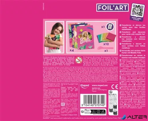 Fóliás képkészítő készlet, MAPED CREATIV 'Barbie Foil'Art'