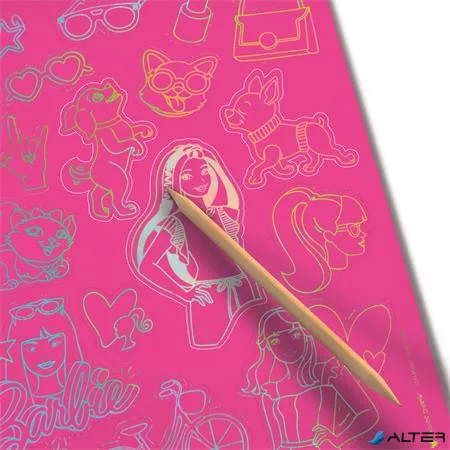 Képkarcoló matricás készlet, MAPED CREATIV 'Barbie Scratching'