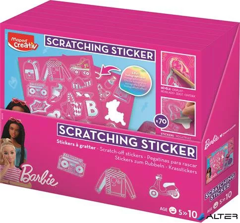 Képkarcoló matricás készlet, MAPED CREATIV 'Barbie Scratching'
