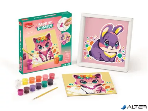 Számfestő készlet, cica és nyuszi, MAPED CREATIV 'Paint by number'