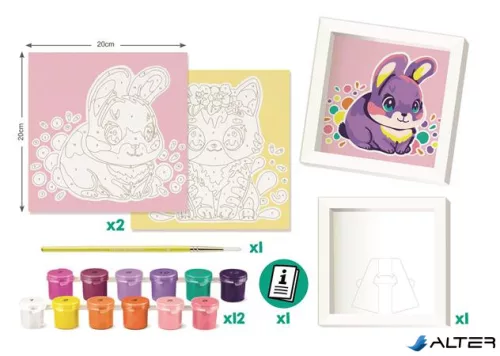 Számfestő készlet, cica és nyuszi, MAPED CREATIV 'Paint by number'