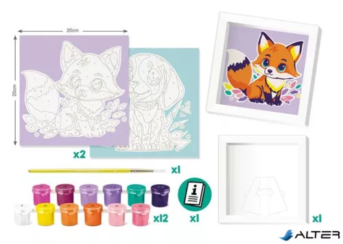 Számfestő készlet, kutya és róka, MAPED CREATIV "Paint by number"