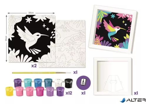 Számfestő készlet, leopárd és madár, MAPED CREATIV 'Paint by number'