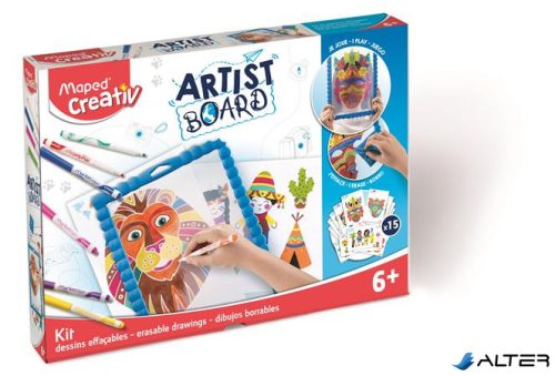 Kreatív készségfejlesztő tábla, átlátszó, törölhető, MAPED CREATIV, "Artist Board", kalandos világ
