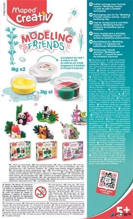 Modellező gyurmakészlet, levegőre száradó, MAPED CREATIV 'Modeling Friends'