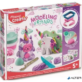   Modellező gyurmakészlet, levegőre száradó, mágikus, MAPED CREATIV 'Modeling Friends Magical'