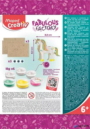 Unikornis készítő modellező gyurma készlet, MAPED CREATIV 'Fabulous factory'