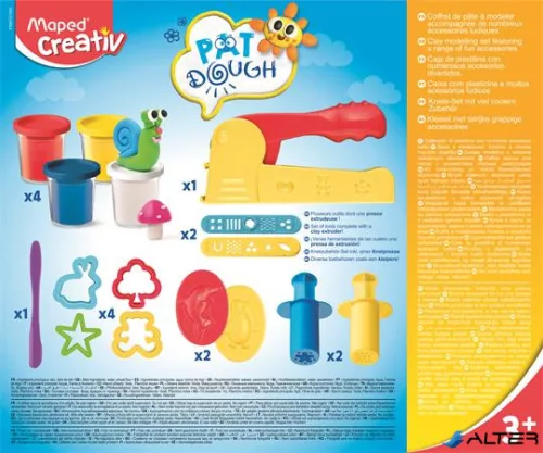 Gyurma és formázó készlet, 16 darabos, MAPED CREATIV 'Pat Dough'