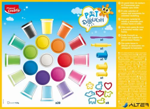 Gyurma és formázó készlet, 32 darabos, MAPED CREATIV 'Pat Dough'