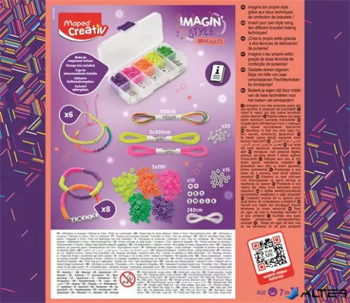 Karkötő készítő készlet, neon, MAPED CREATIV "Imagin' Style"