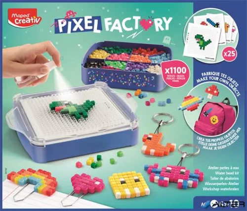 Pixel-gyár gyöngy készlet, sablonnal, MAPED CREATIV 'Pixel Factory'