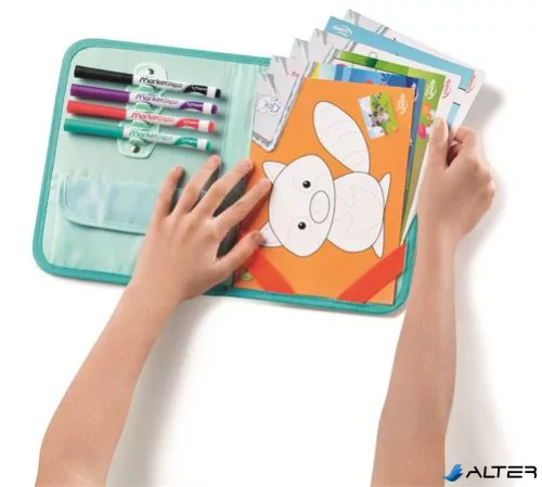 Kreatív készségfejlesztő tábla, utazótáskával, állati móka, MAPED CREATIV 'Travel Board'