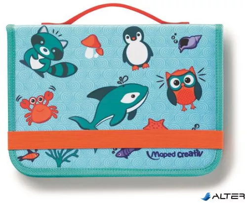 Kreatív készségfejlesztő tábla, utazótáskával, állati móka, MAPED CREATIV 'Travel Board'