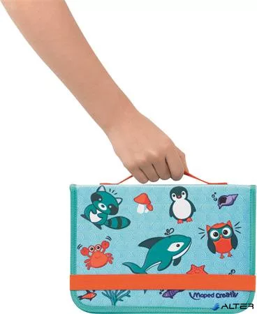 Kreatív készségfejlesztő tábla, utazótáskával, állati móka, MAPED CREATIV "Travel Board"