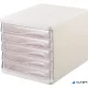 Irattároló, műanyag, 5 fiókos, HELIT, fehér/áttetsző