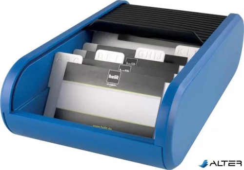 Névjegytartó, 300 db-os, rolós, fekvő, HELIT "Linear", kék