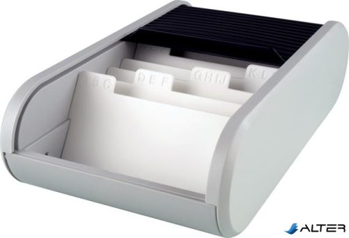 Névjegytartó, 300 db-os, rolós, fekvő, HELIT 'Linear', szürke