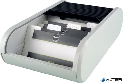 Névjegytartó, 300 db-os, rolós, fekvő, HELIT 'Linear', szürke