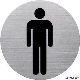   Információs tábla, rozsdamentes acél, HELIT, férfi mosdó