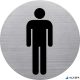 Információs tábla, rozsdamentes acél, HELIT, férfi mosdó