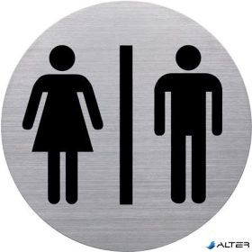 Információs tábla, rozsdamentes acél, HELIT, mosdó