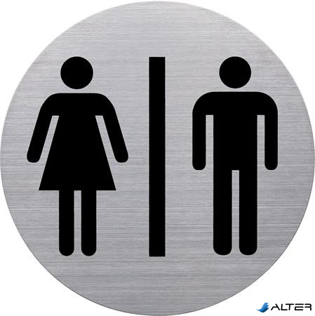 Információs tábla, rozsdamentes acél, HELIT, mosdó
