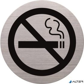   Információs tábla, rozsdamentes acél, HELIT, tilos a dohányzás