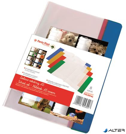 Füzet- és könyvborító + füzetcímke, A5, PVC, PANTA PLAST