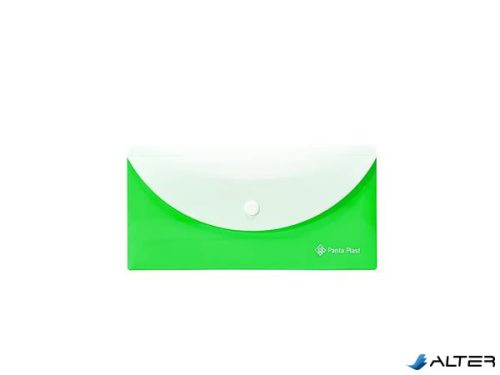 Irattartó tasak, 250x140 mm, PP, patentos, két zsebes, PANTA PLAST, neon zöld