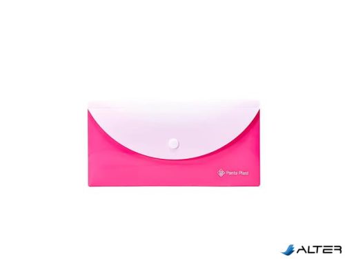 Irattartó tasak, 250x140 mm, PP, patentos, két zsebes, PANTA PLAST, neon pink