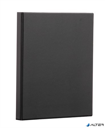 Gyűrűs könyv, panorámás, 4 gyűrű, 40 mm, A4, PVC, PANTA PLAST, fekete