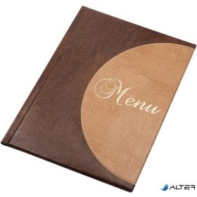   Étlaptartó, A4, bőrhatású, PANTA PLAST 'Félkör Menu', sötétbarna-világos barna