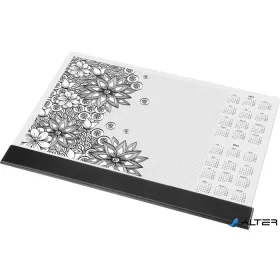   Könyökalátét, A3, 410x297 mm, színezhető, szamárfül védővel, PANTA PLAST, "virágos"