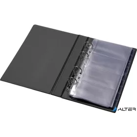 Névjegytartó, 200 db-os, gyűrűs, PANTA PLAST, fekete