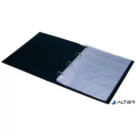 Névjegytartó, 400 db-os, gyűrűs, PANTA PLAST, fekete
