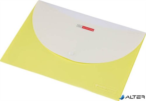 Irattartó tasak, A4, PP, patentos, két zsebes, 200 mikron, PANTA PLAST, sárga