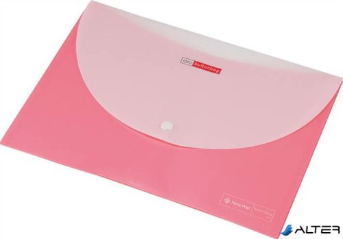 Irattartó tasak, A4, PP, patentos, két zsebes, 200 mikron, PANTA PLAST, rózsaszín
