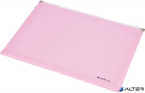 Irattartó tasak, A4, PP, cipzáras, talpas, PANTA PLAST, pasztell rózsaszín