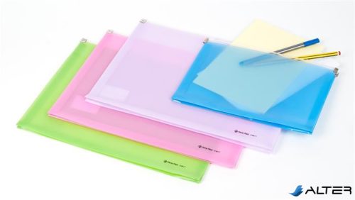 Irattartó tasak, A4, PP, cipzáras, PANTA PLAST, pasztellkék
