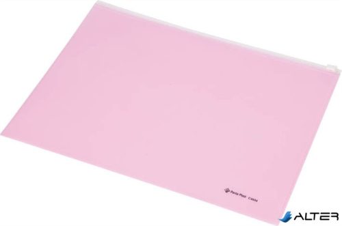 Irattartó tasak, A4, PP, cipzáras, PANTA PLAST, pasztell rózsaszín