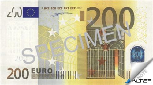 Jegyzettömb, 70 lap, 114x61,5 mm, PANTA PLAST "200 Euro"