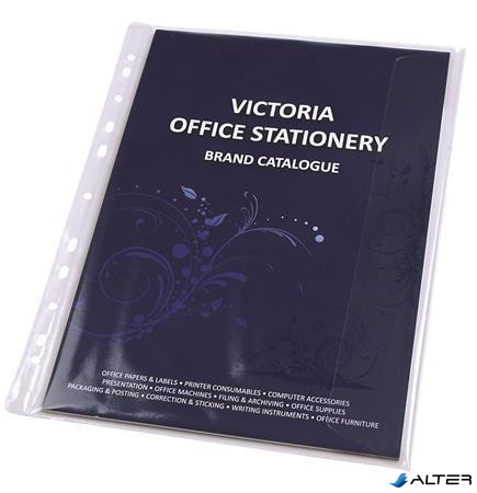 Genotherm, lefűzhető, oldalán hajtófüllel, A4, 150 mikron, víztiszta, VICTORIA OFFICE