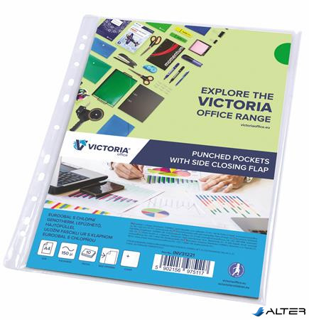 Genotherm, lefűzhető, oldalán hajtófüllel, A4, 150 mikron, víztiszta, VICTORIA OFFICE