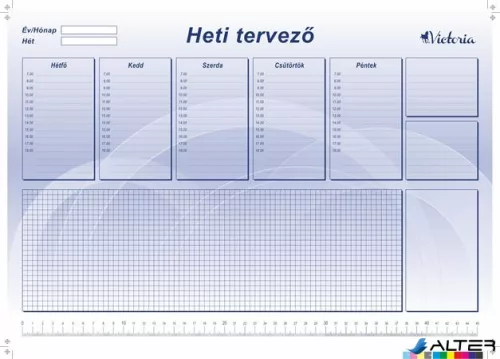 Könyökalátét, 470x330 mm, heti tervezővel, VICTORIA OFFICE
