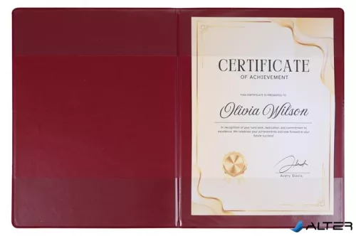 Oklevéltartó, plüss, A5, VICTORIA OFFICE, vegyes