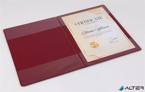 Oklevéltartó, plüss, A5, VICTORIA OFFICE, vegyes