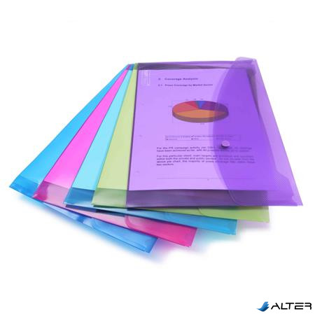 Irattartó tasak, A4+, PP, patentos, RAPESCO "Eco", vegyes csillogó színek