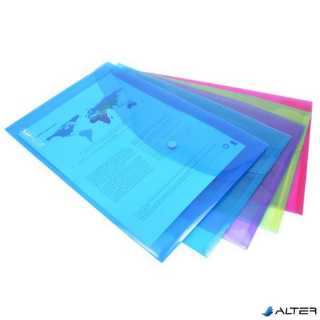 Irattartó tasak, A4+, PP, patentos, RAPESCO "Eco", vegyes csillogó színek