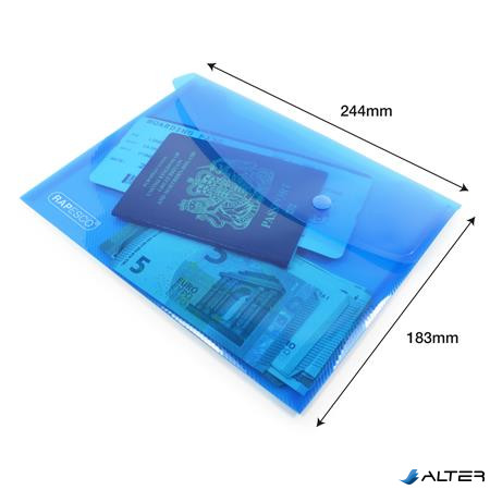 Irattartó tasak, A5, patentos, RAPESCO "Eco", áttetsző vegyes színek