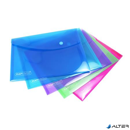 Irattartó tasak, A5, patentos, RAPESCO "Eco", áttetsző vegyes színek